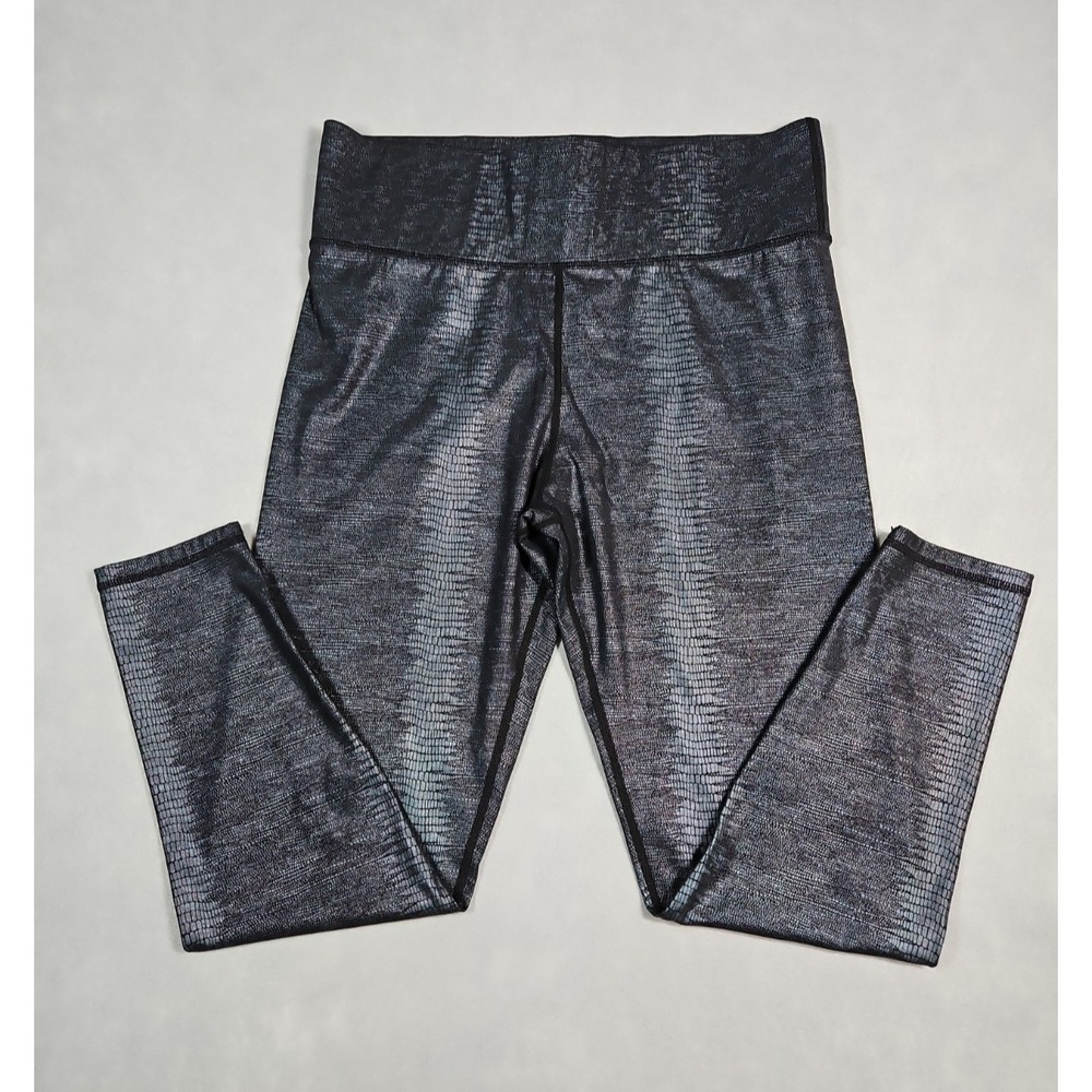 Cut The Frills Womens Gray Snakeskin High Rise Leggings Size XL